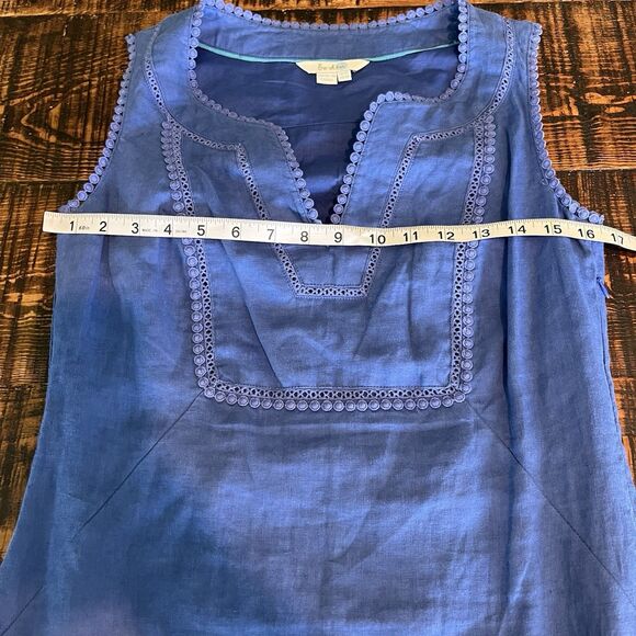 Boden Abigail Blue Linen Sleeveless Shift Dress Size 4 Regular Women’s 225 - Picture 6 of 7